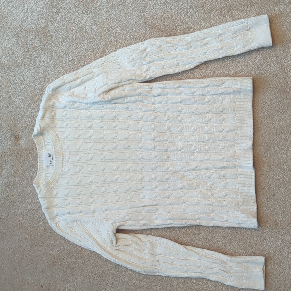 🌼White cable sweater petite m